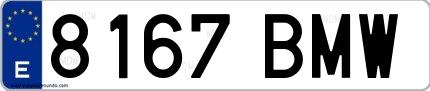 Ejemplo de matrícula española 8167 BMW