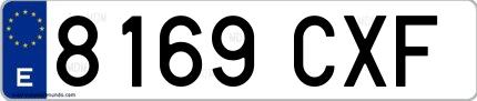 Ejemplo de matrícula española 8169 CXF