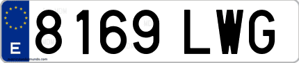 Ejemplo de matrícula de coche ordinaria 8169 LWG