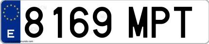 Ejemplo de matrícula española 8169 MPT