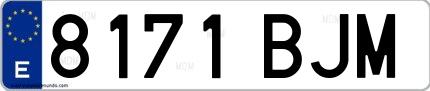 Ejemplo de matrícula española 8171 BJM