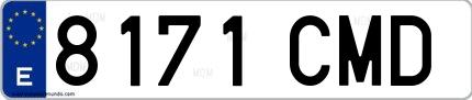 Ejemplo de matrícula española 8171 CMD