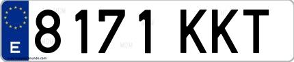 Ejemplo de matrícula española 8171 KKT