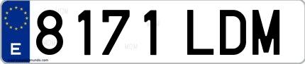 Ejemplo de matrícula española 8171 LDM