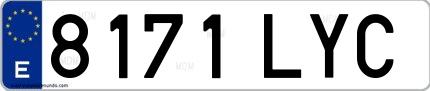 Ejemplo de matrícula española 8171 LYC