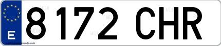Ejemplo de matrícula española 8172 CHR