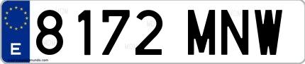 Ejemplo de matrícula española 8172 MNW