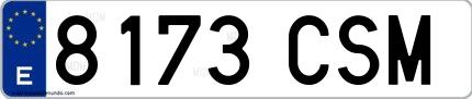 Ejemplo de matrícula española 8173 CSM