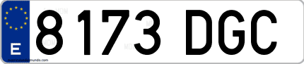 Ejemplo de matrícula de coche ordinaria 8173 DGC