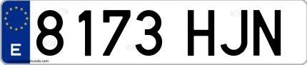 Ejemplo de matrícula española 8173 HJN