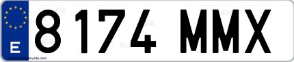Ejemplo de matrícula de coche ordinaria 8174 MMX
