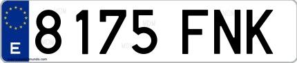 Ejemplo de matrícula española 8175 FNK