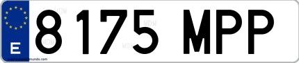 Ejemplo de matrícula española 8175 MPP