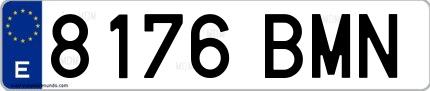 Ejemplo de matrícula española 8176 BMN