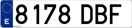 Ejemplo de matrícula de coche ordinaria 8178 DBF