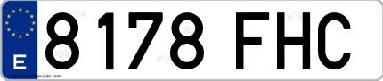 Ejemplo de matrícula española 8178 FHC