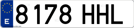 Ejemplo de matrícula de coche ordinaria 8178 HHL