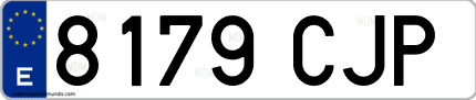 Ejemplo de matrícula de coche ordinaria 8179 CJP