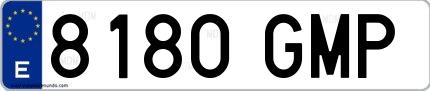 Ejemplo de matrícula española 8180 GMP