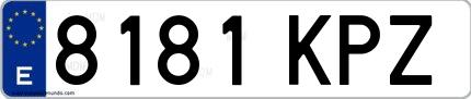 Ejemplo de matrícula española 8181 KPZ