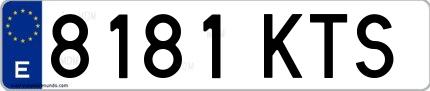 Ejemplo de matrícula española 8181 KTS