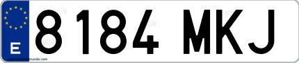 Ejemplo de matrícula de coche ordinaria 8184 MKJ