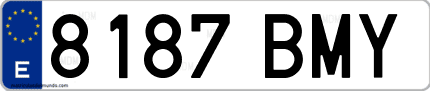 Ejemplo de matrícula de coche ordinaria 8187 BMY
