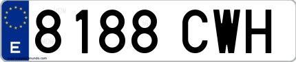 Ejemplo de matrícula española 8188 CWH