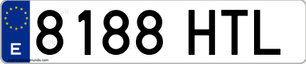 Ejemplo de matrícula de coche ordinaria 8188 HTL