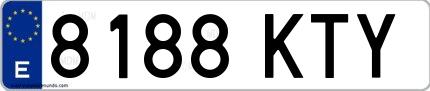 Ejemplo de matrícula española 8188 KTY