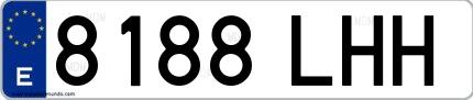 Ejemplo de matrícula española 8188 LHH