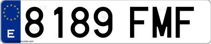 Ejemplo de matrícula de coche ordinaria 8189 FMF
