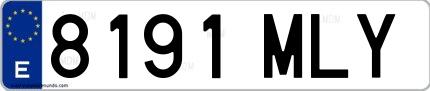 Ejemplo de matrícula española 8191 MLY