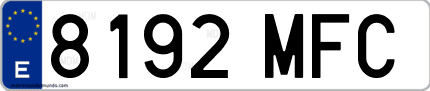 Ejemplo de matrícula de coche ordinaria 8192 MFC