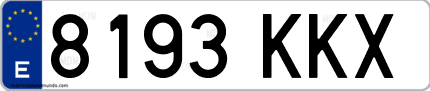 Ejemplo de matrícula de coche ordinaria 8193 KKX