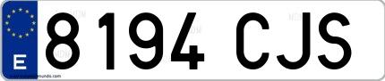 Ejemplo de matrícula española 8194 CJS