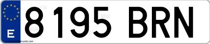 Ejemplo de matrícula española 8195 BRN