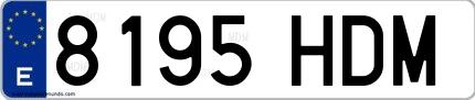 Ejemplo de matrícula española 8195 HDM