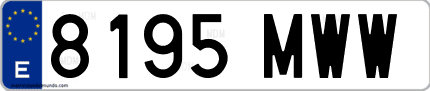 Ejemplo de matrícula de coche ordinaria 8195 MWW