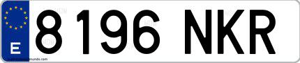 Ejemplo de matrícula española 8196 NKR