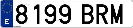 Ejemplo de matrícula española 8199 BRM