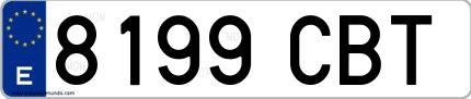 Ejemplo de matrícula española 8199 CBT