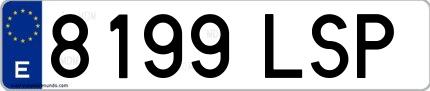 Ejemplo de matrícula española 8199 LSP