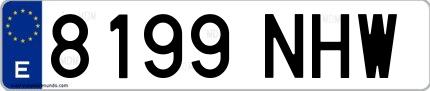 Ejemplo de matrícula española 8199 NHW