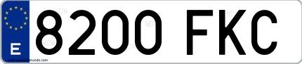 Ejemplo de matrícula española 8200 FKC