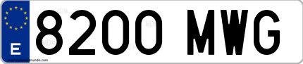 Ejemplo de matrícula de coche ordinaria 8200 MWG