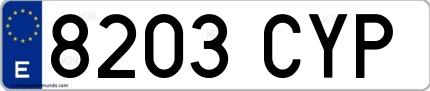 Ejemplo de matrícula española 8203 CYP