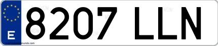 Ejemplo de matrícula española 8207 LLN