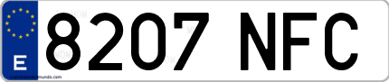 Ejemplo de matrícula de coche ordinaria 8207 NFC