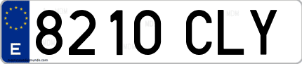 Ejemplo de matrícula de coche ordinaria 8210 CLY